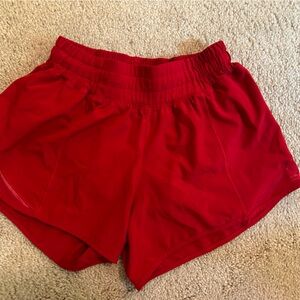 Lululemon Red Hotty Hot 4” in seam